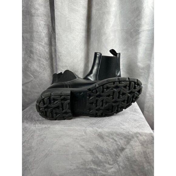 FERRAGAMO Men's Black Leather Chelsea Ankle Gancini Boots Dress Casual $695 - Picture 7 of 10